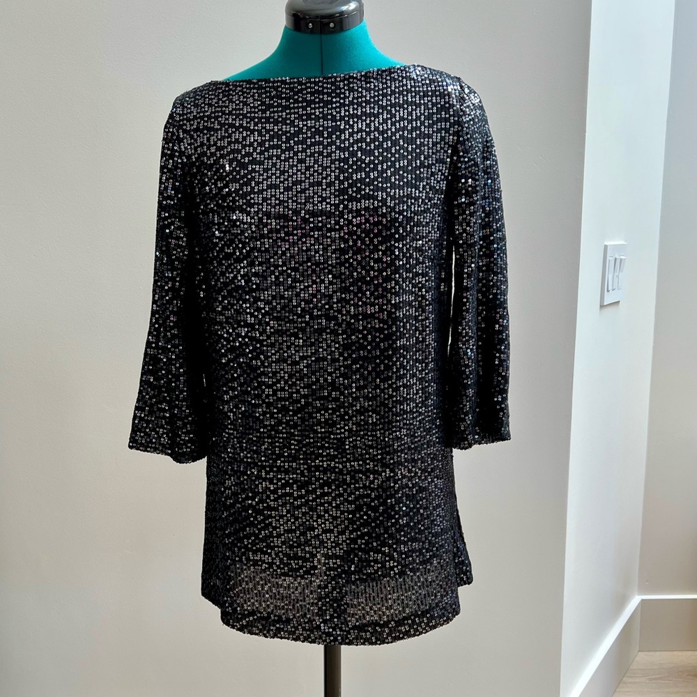 Tory Burch Sequin Tunic in Black in size 6